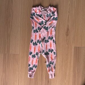 Hanna Andersson Pink Carrot Print Kids Pajamas